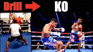 Manny Pacquiao  Genius Drills That Became KOs  Breakdown [upl. by Enimasaj931]