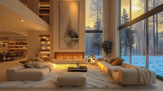 Winter Jazz Music In A Cozy Living Room  Soft Jazz Background Music With Relaxing Fireplace Sounds [upl. by Boylston]