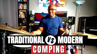 TRADITIONAL VS MODERN COMPING FOR DRUMS  Jazz Drummer QTip of the Week [upl. by Mudenihc]