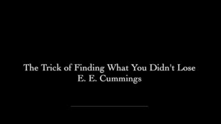 quotThe Trick of Finding What You Didnt Losequot by E E Cummings  Aviva Nachman [upl. by Harutak]