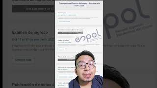 ESPOL Escuelas Politécnica de Litoral  Fechas examen he inscripciones 2025 ESPOL examenes2025 se [upl. by Nevanod]