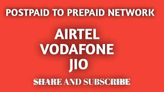 ANY SIM TO CHANGE POSTPAID TO PREPAID IN TAMIL  airtel vodafone jio  POSTPAID TO PREPAID [upl. by Htiderem23]