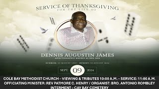 Service of Thanksgiving for the Life of Dennis Augustin James 2024 09 09 09 48 23 [upl. by Yuzik]