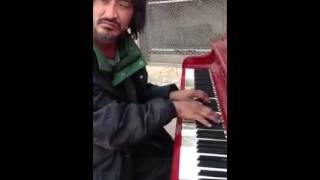 Homeless man singing at piano [upl. by Frerichs873]