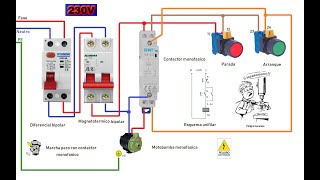 Marcha paro con contactor monofasico 230V [upl. by Enyrhtak]