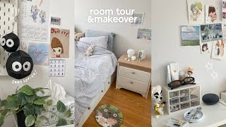 room makeover pinterest inspired new desk setup ikea tour decorate w me [upl. by Birgit623]