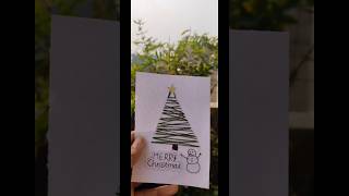 DIY Thread Christmas Card Easy and elegant 💓 🎄⭐ ytshorts diy trendingshorts morni [upl. by Eneleuqcaj]