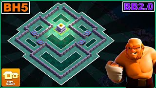 Best BH5 Base BB 20  Builder Hall 5 Base COPY Link Updated  Clash of Clans [upl. by Ynes767]