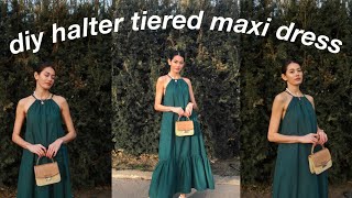 DIY HALTER TIERED MAXI DRESS  EASY TUTORIAL  Regine Morales [upl. by Agn723]