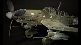 FULL BUILD  Academy JU87G1 Stuka quotTank Busterquot 172 Scale Model Aircraft [upl. by Aroda]