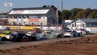 Danish Supertourisme Turbo 2018 Race 1 Padborg Park 3 Start Pile Up [upl. by Dibb]