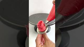 how to make red rose  cake design  cake decorating  cake art viralcake ytshorts shortfeed [upl. by Bryana]