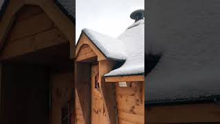 Show Site Snow Day  Camping Cabins logcabin glamping campingcabins [upl. by Ruzich]