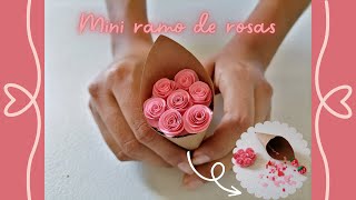 Mini ramo de rosas de papel  Manualidades fáciles [upl. by Bodkin]