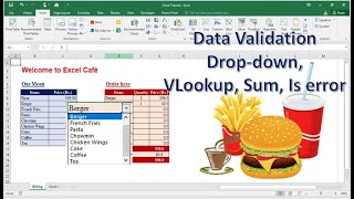 Use of Dropdown list IF VLOOKUP  SUM and ISERROR in Excel [upl. by Nedle]