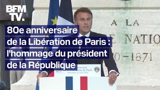 80e anniversaire de la Libération de Paris le discours intégral dEmmanuel Macron [upl. by Katina902]