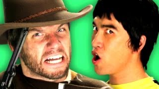 Epic Rap Battles of History  Behind the Scenes  Bruce Lee vs Clint Eastwood [upl. by Teeniv45]