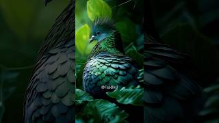 vibrant exotic bird with green feathers in lush jungle [upl. by Eirffej561]