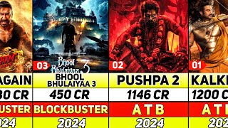 Top 50 HIGHEST GROSSING Indian Movies 2024  Pushpa 2  Singham Again  Bhool Bhulaiyaa 3 [upl. by Enimajneb226]