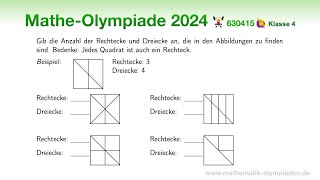 630415 🏋️‍♀️ MathematikOlympiade 2024 🏋️‍♀️ Klasse 4  Aufgabe 5  Wie viele Dreiecke siehst du [upl. by Eiresed]