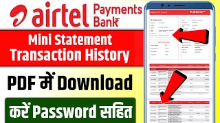 Airtel payment Bank ka statement download kaise kare  Airtel payment bank statement PDF download [upl. by Joby710]