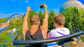 The Matterhorn Blitz Roller Coaster Ride at Theme Park EuropaPark in Germany [upl. by Durante769]