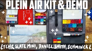 First Time Plein Air Painting ✨️ Watercolour Gouache amp Kit Set Up Etchr Slate Mini 💕 [upl. by Dede141]