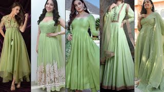 Trending Pista Green Colour Dresses IdeasPista Colour Dress Designs [upl. by Metsky]