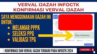 🔴 VERIFIKASI DAN KONFIRMASI VERVAL IJAZAH TERBARU INFOGTK 2024 [upl. by Winchester]