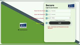 Tenderwizard Log in process [upl. by Orlov]