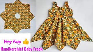 Handkerchief Baby Frock cutting and stitching  Baby Frock Design Cutting and stitching [upl. by Jehu]