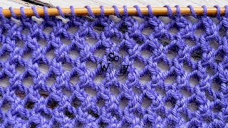 How to knit the easiest Lattice stitch pattern English amp Continental styles  So Woolly [upl. by Malony]