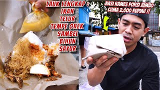 SEDEKAH JUAL NASI RAMES HARGA 2000 PORSI JUMBO LAUKNYA LENGKAP [upl. by Narag]