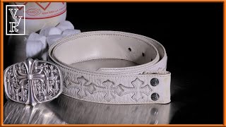 This CHROME HEARTS was once a white belt chromehearts asmr cleaning leatherbelt dyeing [upl. by Palmira]