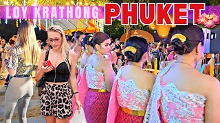 🎇 Loy Krathong Festival Celebration in Phuket Thailand 2023 4K [upl. by Yzus]