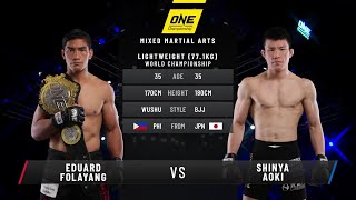 Eduard Folayang vs Shinya Aoki II  Full Fight Replay [upl. by Dranyer]