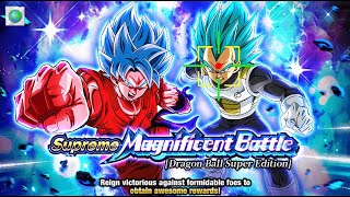 Supreme Magnificent Battle  Stage 2  Vs Super Saiyan God SS Vegeta [upl. by Aisatnaf]