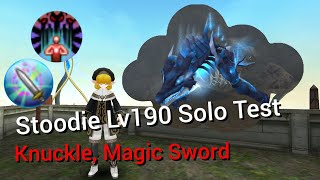 Toram  Trying Stoodie lv190 Solo with 2 characters Knuckle Magic Sword [upl. by Enitselec]