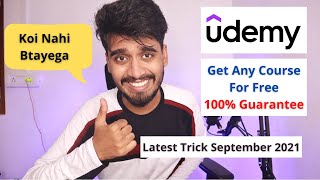 How to Get Udemy Courses for Free with Certificate Latest Trick September 2021 UdemyTrick [upl. by Saundra]