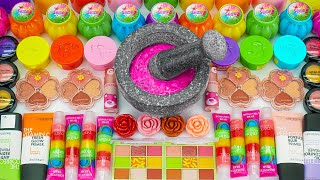 Satisfying Video How To Make Rainbow Slime Mixing Glitter Eyeshadow Beads Makeup Cosmetics ASMR 6 [upl. by Savdeep633]