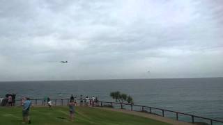 FA18F Super Hornets flyby Point Danger Gold Coast [upl. by Ainolopa30]