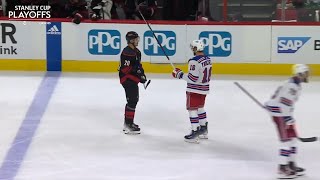 Vincent Trocheck Celebrates In The Face Of Sebastian Aho [upl. by Rollo]