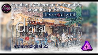 Watermark Signature  New Image Brush  Affinity Photo [upl. by Kerri636]