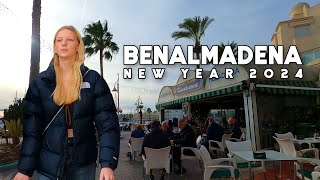 Benalmadena Spain New Year January 2024 Update Costa del Sol  Málaga 4K [upl. by Nuawd]