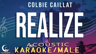 REALIZE  Colbie Caillat Acoustic KaraokeMale Key [upl. by Cocke320]