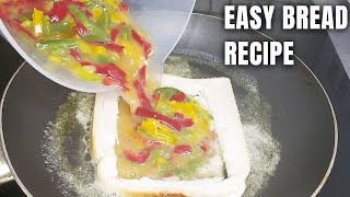 Bread Egg Recipe For Breakfast Without Cheese  One Pan Egg Toast [upl. by Nylecaj]