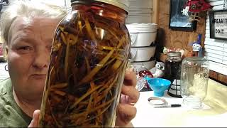 Straining The White Willow Bark Tincture [upl. by Butte]