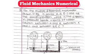 Multiple Differential manometer Numerical  Fluid Mechanics Numerical [upl. by Notslar]