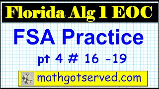 FSA EOC Algebra 1 End of Course Exam 16 19 computer based test CBT Florida Standards Assessement [upl. by Felita]