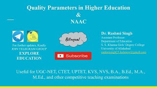 Quality parameters in higher education and NAAC [upl. by Gnoy]